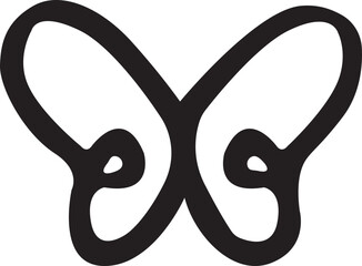 Obraz premium Butterflies icon.black and white butterfly,Symbolic Butterfly A beautifully stylized, two-dimensional butterfly illustration, symbolizing transformation, freedom, and delicate beauty.