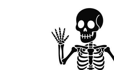 Friendly skeleton waving hello for Halloween designs, spooky themes, and creative projects