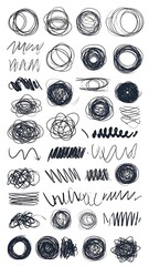Collection of hand drawn abstract shapes