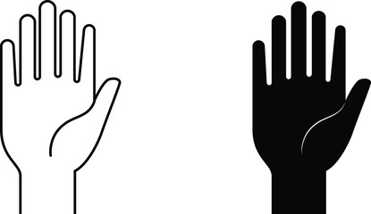 Human Hand vector and outline