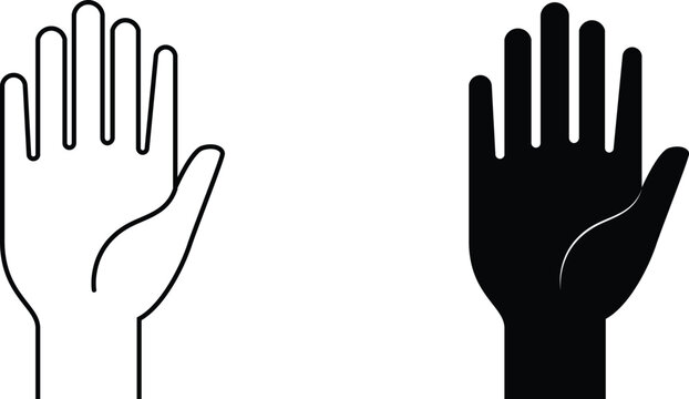 Human Hand vector and outline