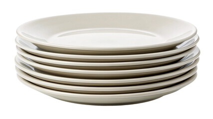 Stack of Ceramic Saucers  isolated on White Background