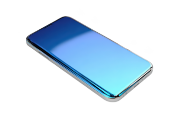 Sleek smartphone featuring a vibrant blue gradient on black background