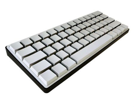 White keyboard isolated on a transparent background