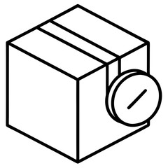 Delivery box with status indicator icon