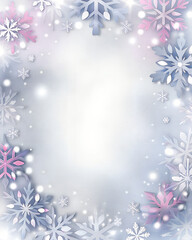 Snowflake frames — colorful pastel snowflakes forming whimsical borders.