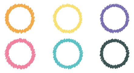 Colorful fuzzy hair ties in different colors on white background
