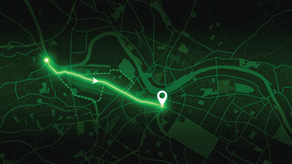 Dresden City Map Vector – Modern Abstract Street Layout in Green Color