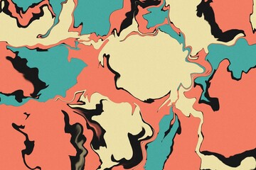 Abstract retro comic style background with bold colorful shapes and black outlines. Stylish texture for posters, banners and modern design.