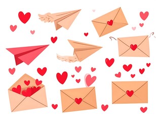 Cute love letters and planes