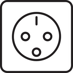 Simple outline icon of a european schuko electrical socket
