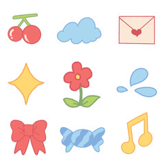 cute hand drawn doodle set