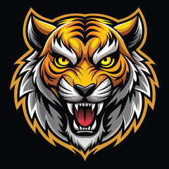 Obraz premium Tiger Head and Vibrant Mascot Vector Logo Design