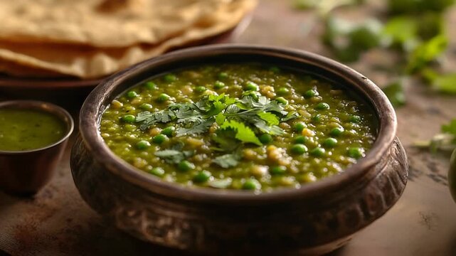 hari mutter ka nimona (green peas daal), indian food,  orbit video