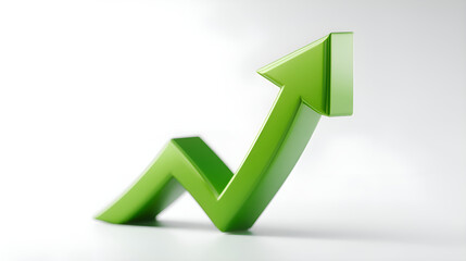 Green arrow pointing up representing growth and success