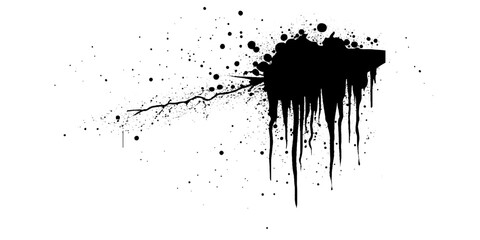 Black Spray Paint Texture grunge on white background. Spray Paint Banner, Spray paint splatter pattern design. Freehand simple spray paint graffiti texture. Ink element grunge design.