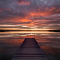 Obraz premium sunset on the lake