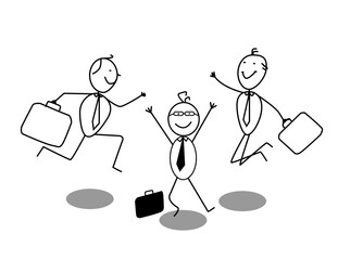 Stick man business vector illustration with simple concept