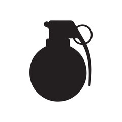 Black round silhouette grenade vector flat illustration design on white background