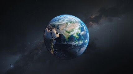 Fototapeta premium Planet Earth in Space with Nebula galaxy universe
