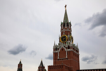 Fototapeta premium Beautiful buildings in the center of Moscow. The Kremlin and other architecture.
