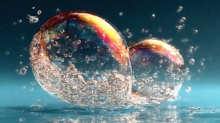 Soap foam bubbles isolated on transparent background