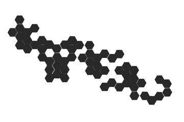 silhouette of a hexagonal pattern forming a honeycomb without a background