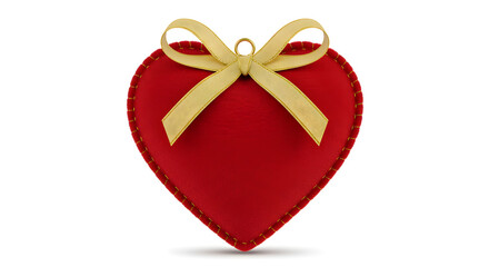 Luxurious red velvet heart with golden bow, perfect for Valentine's Day or romantic gifts