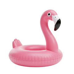 Pink Flamingo Pool Float 3D Rendering
