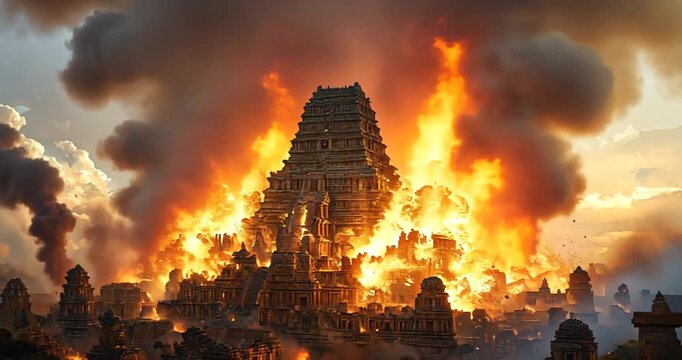 Ancient City in Flames