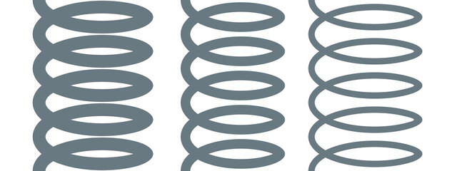 Spring icon. Symbol of shock absorption, extension or compression. Element of a machine or mechanism. Coiled cylindrical spring.
