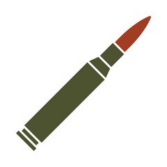 Cartridge icon. Cartridge belt, symbol of army or war. Cartridges, attributes of soldiers, shooting or automatic firearms.