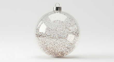 Elegant Christmas ornament with gold glitter, perfect for holiday decorations and festive designs