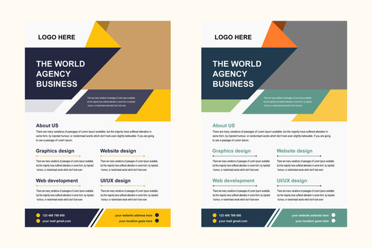 Standard size A4 business agency flyer design template Stock Vector image JPG file