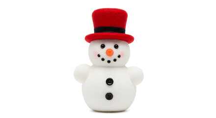 Festive snowman with red top hat, perfect for holiday greetings and winter celebrations