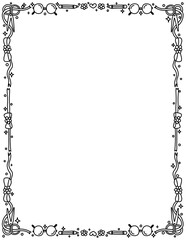 Coquette School Supplies Frame PNG. Back to School Border Clipart. Girly Pink Doodle Frame. Digital Download for Kids Scrapbook Journal Worksheet invitation card