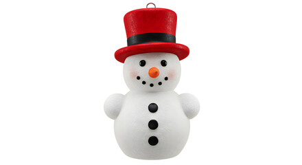 Festive snowman decoration with top hat, perfect for holiday promotions and seasonal greetings