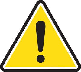 Warning icon.Danger warning icon.Yellow caution sign with exclamation mark.Warning attention icon. Alert icon.