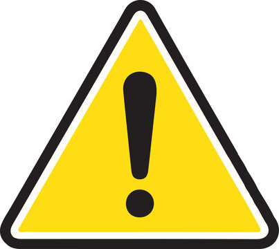 Warning icon.Danger warning icon.Yellow caution sign with exclamation mark.Warning attention icon. Alert icon.