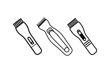 A set of digital hair clipper line art vector illustration