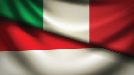 indonesia and italy flag fusion design