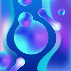 Blue and Cyan Abstract Fluid 3D Spheres