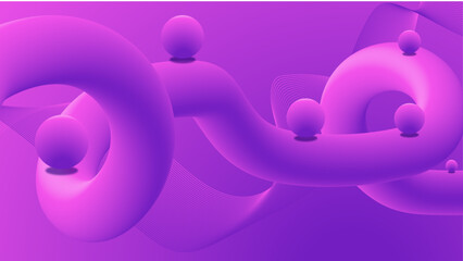 Purple Abstract Liquid 3D Shapes Background