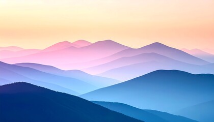 Fototapeta premium Pastel Sunrise Mountain Range. (1)
