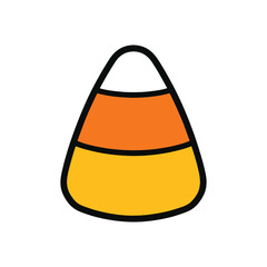 Candy Corn Delightful Halloween Treat with Traditional Colors and Cute Outline for Spooky Celebrations and Festive Decor