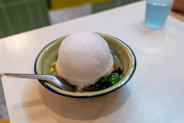 Refreshing Dessert with Snow Ice Texture