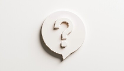 Question Mark In A Speech Bubble On White Background - Pixel Perfect Design At 64 X 64 Resolution. High-Quality Graphic Element.