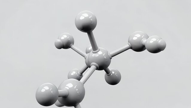 seamless ultra hd 4k scientific 3D render of acetaldehyde molecule structure shown ball stick style illustrating organic chemistry concepts educational visuals medical animations scientific