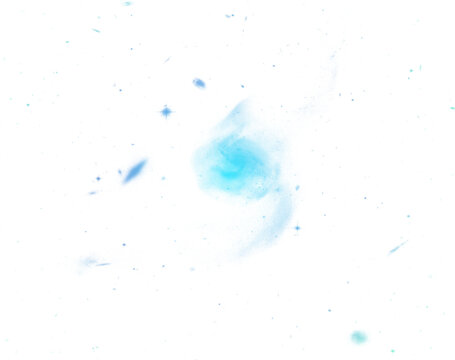 Blue stars and galaxies with transparent background