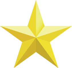 Gold star. Golden Christmas star isolated on white background. Nice illustration of a 3d look Gold star on white background. Star vector collection.	